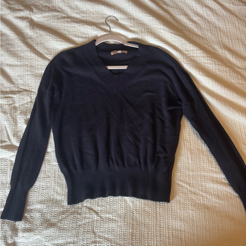 Classic navy blue V-Neck Women's Sweater